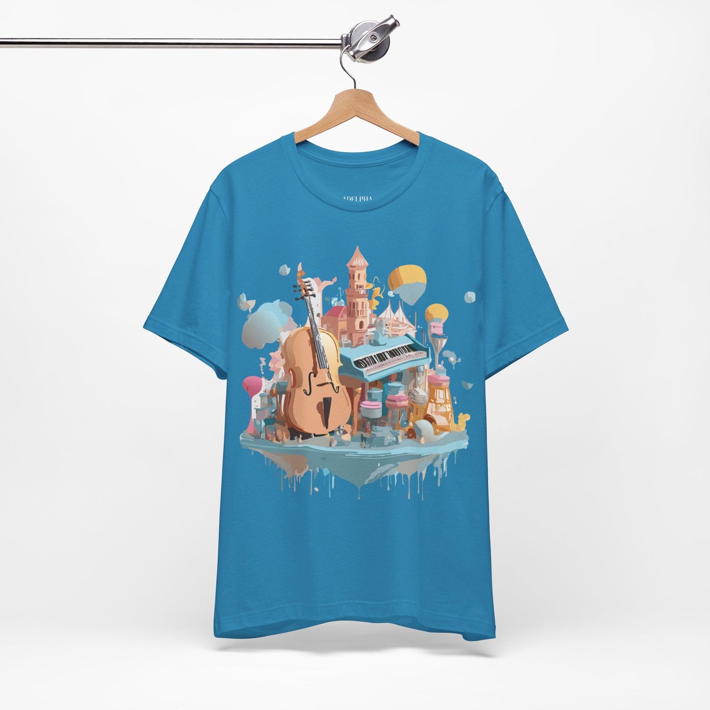 Music Graphic Tee Unisex Vintage Art Design By Adelpha Premium Short Sleeve T Shirt
