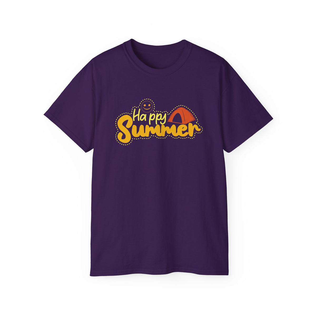 Happy Summer Sunshine Graphic Tee | Beach Tent, Sunglasses, Retro Script