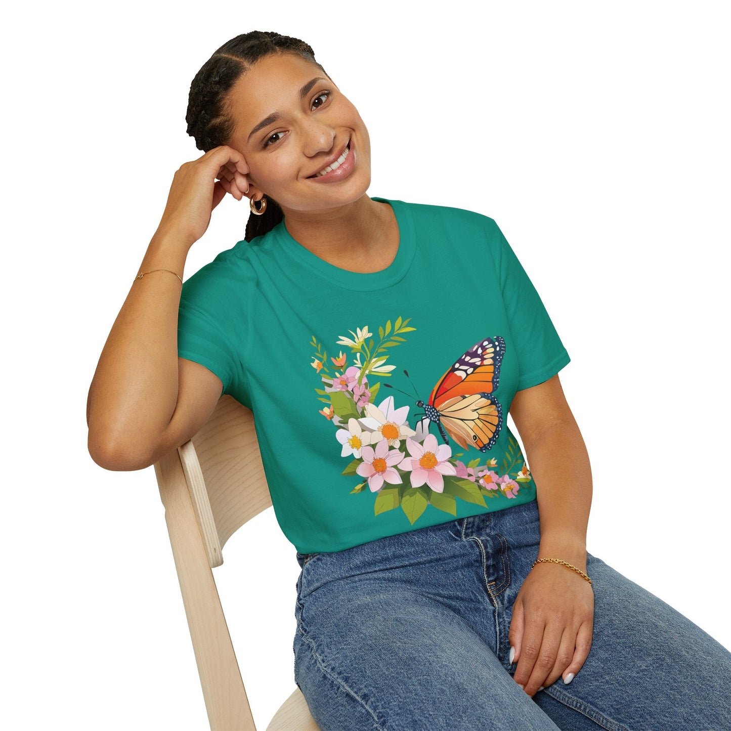 Monarch Butterfly T Shirt Unisex Softstyle Gildan 64000 100 Percent Cotton Tee Breathable