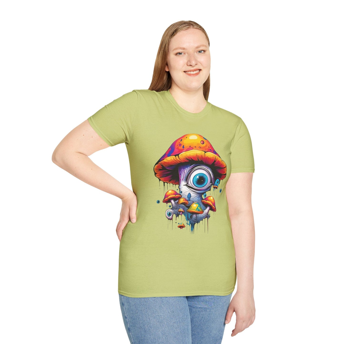 Unisex Mashroom T Shirt With Funny Mashroom Art Design Gildan Softstyle Tee For Everyday Comfort