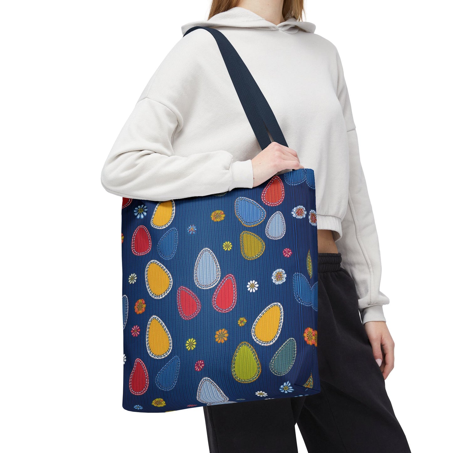 Easter Graphic Design Denim Fabric Imitation Print Unisex Canvas Bag Poly Spun 3 Sizes Tote Bag 204-13