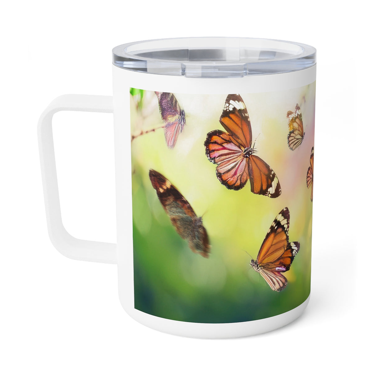 8 Art Design Insulated Coffee Mug Clear Lid 10oz Insulated Coffee Mug 10oz
