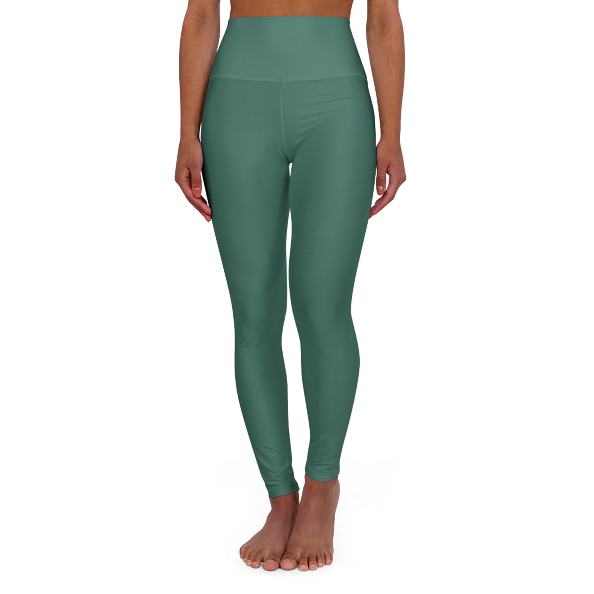 Deep Teal Color High-Waist Yoga Leggings Women's Seamless Poly-Span Stretchy Pants XS-2XL