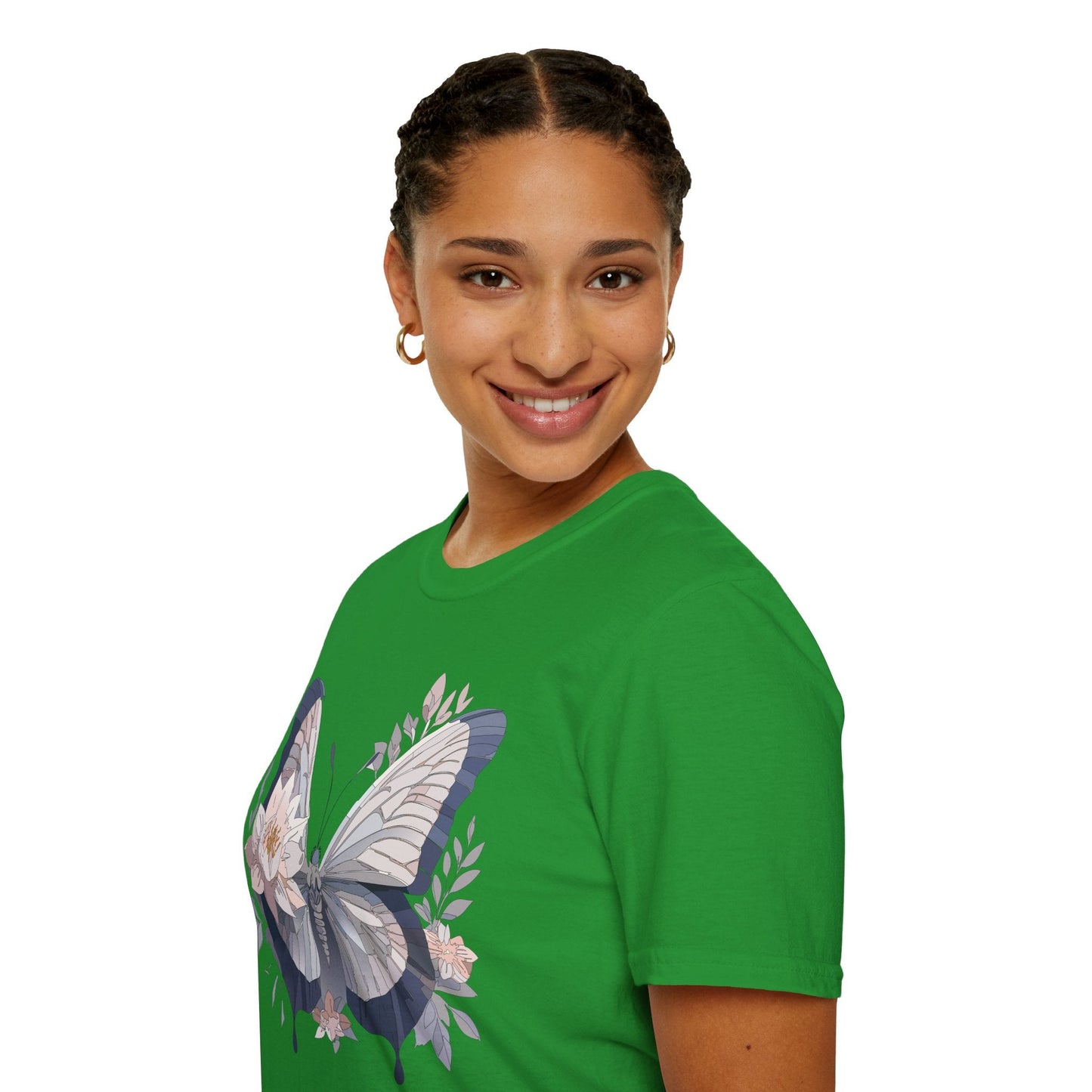 Butterfly T Shirt Unisex Monarch Print Softstyle Cotton Tee for Everyday Comfort