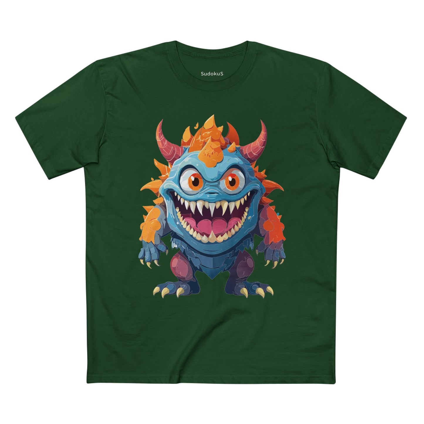 Cartoon Monsters Graphic Unisex 100 Cotton Staple Tee 34