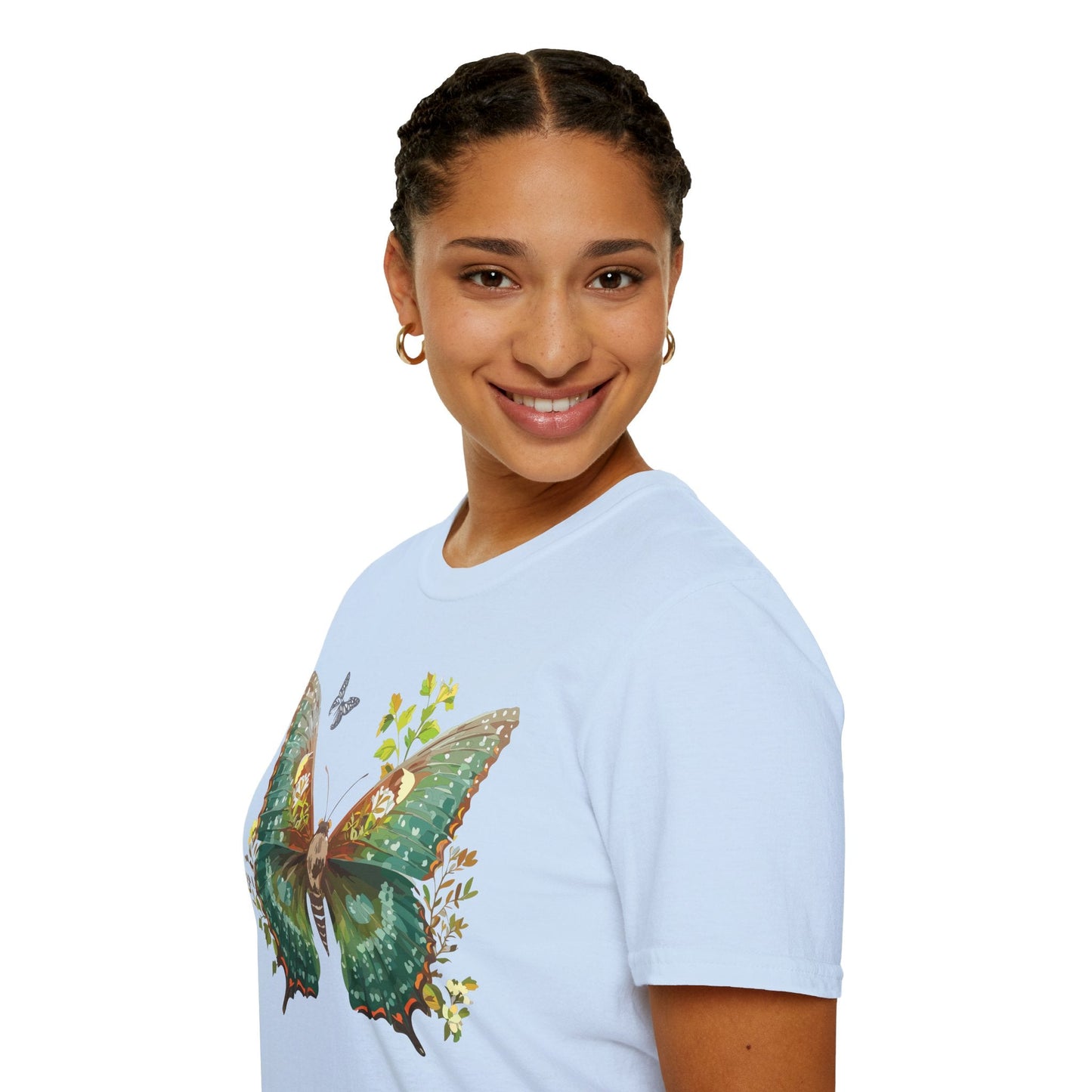 Butterfly Shirt Unisex T Shirt Monarch Print Gildan Softstyle 64000 Comfortable Everyday Wear