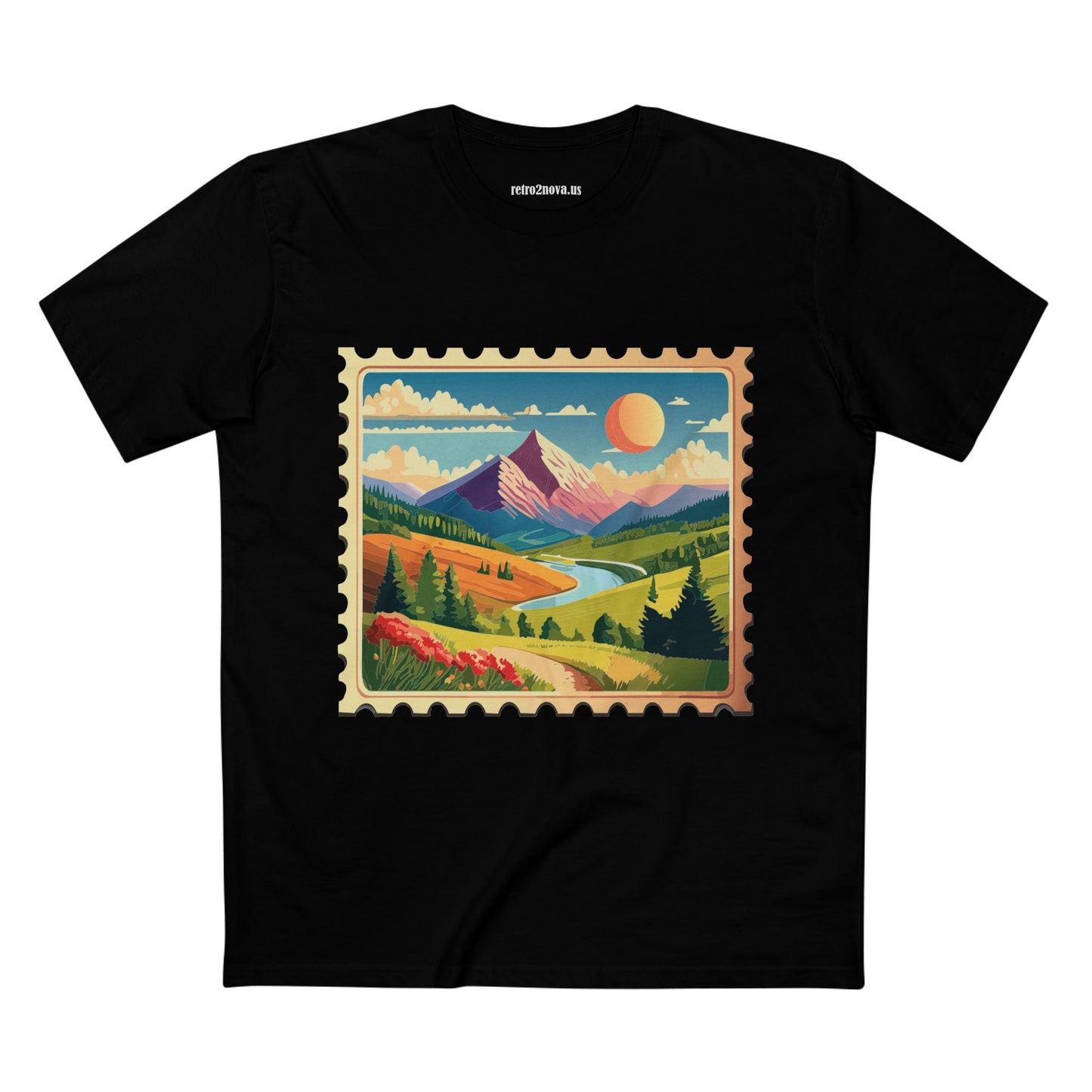 Stamp Shirt Postage Stamp Shirt PS36 Unisex Premium Cotton Tee With Original Art Design Retro2Nova