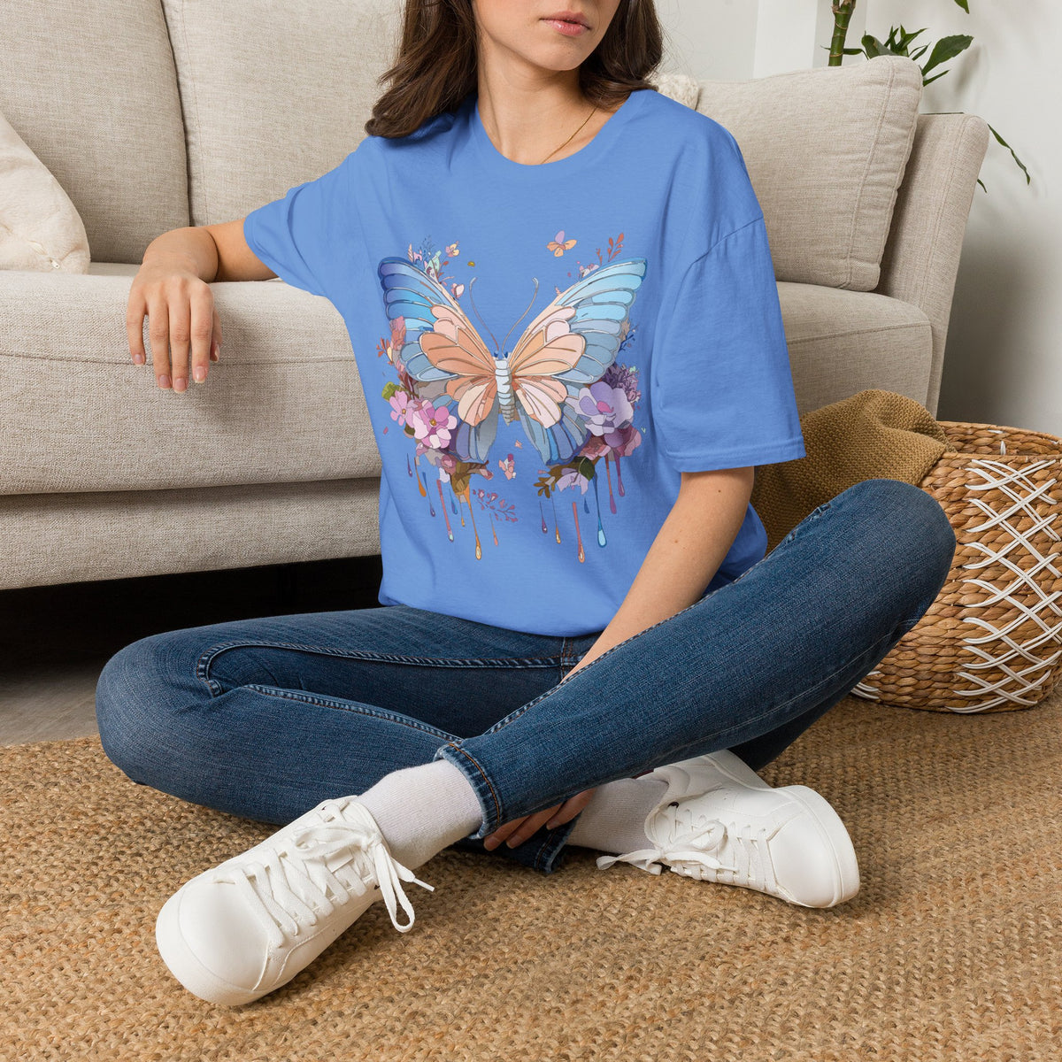 Butterfly Watercolor Tee — Pastel Floral Wings Graphic Tee Unisex 100 Cotton Gildan T-Shirt