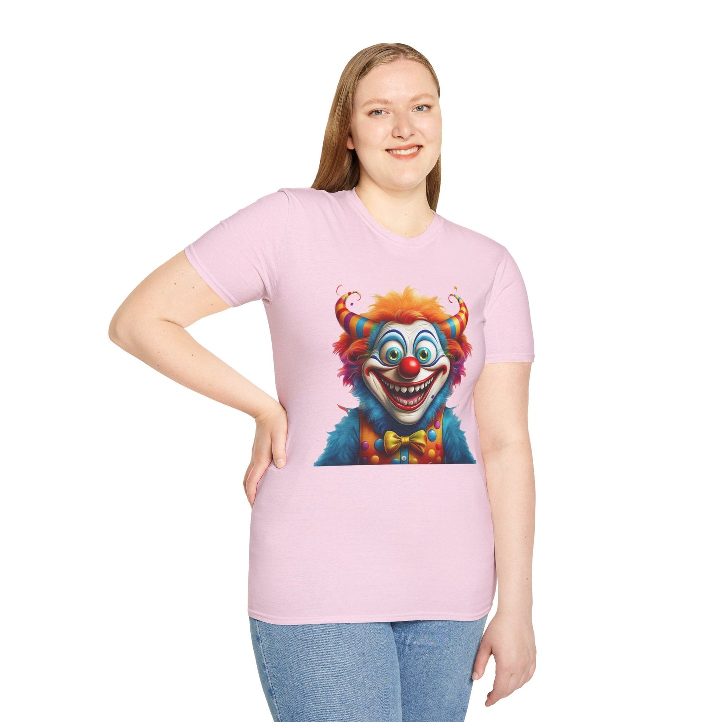 Unisex Clown Shirt Circus Tee Funny Man Shirt Scary Man Shirt Gildan Softstyle 64000