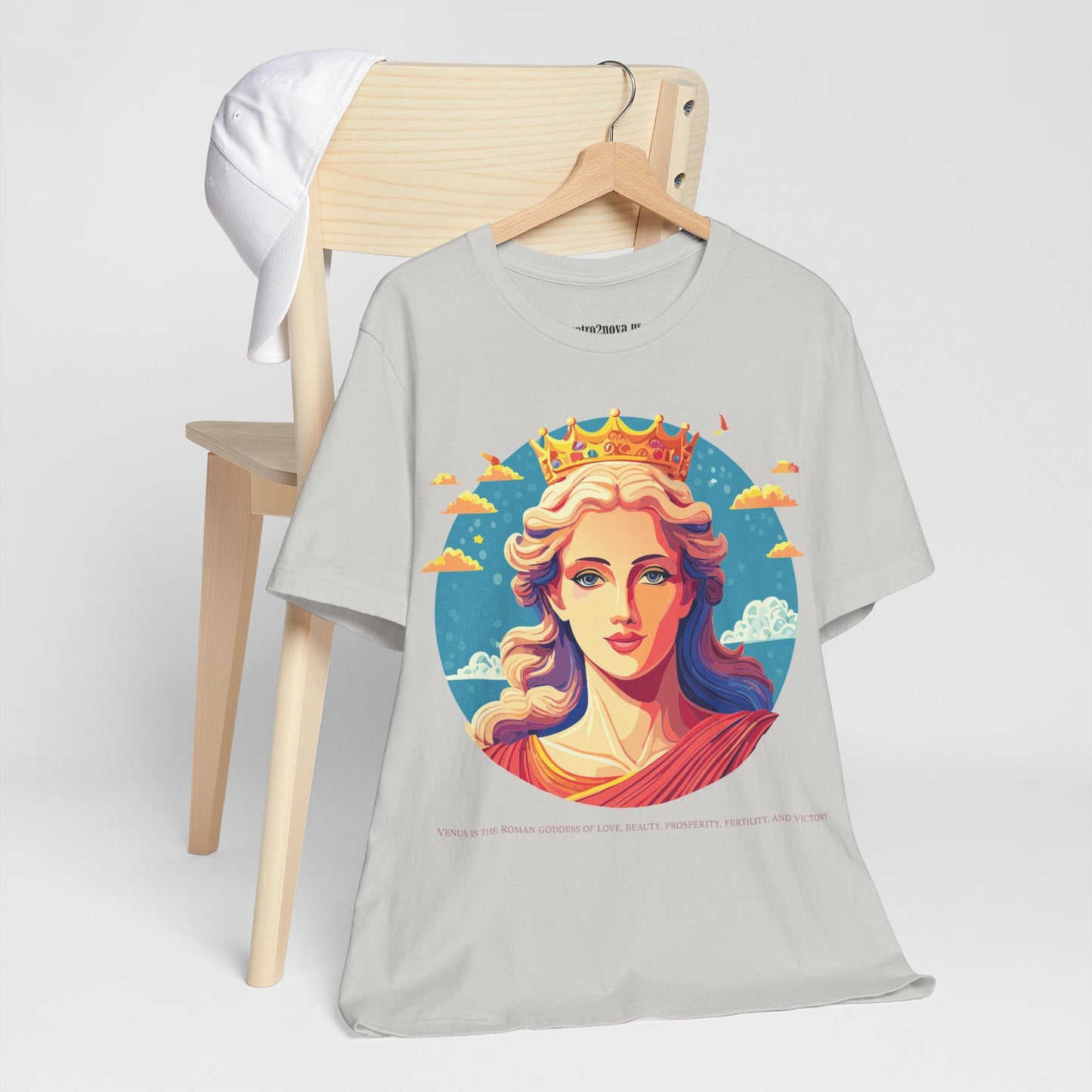 Goddess Venus Graphic Tee Unisex Cotton Short Sleeve Shirt With Original Retro2Nova Artwork