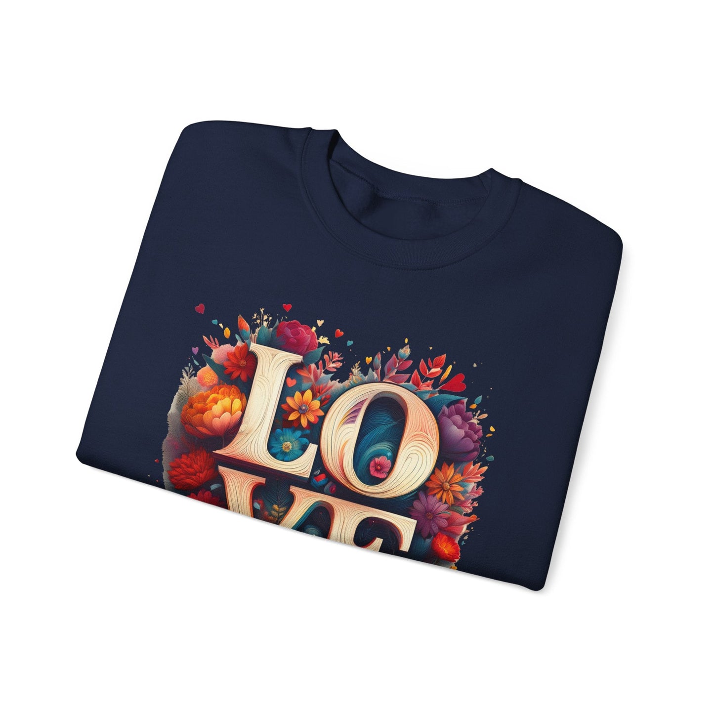 Floral Love Sweatshirt Unisex Valentines Day Gift Love Flower Crewneck Sweatshirt