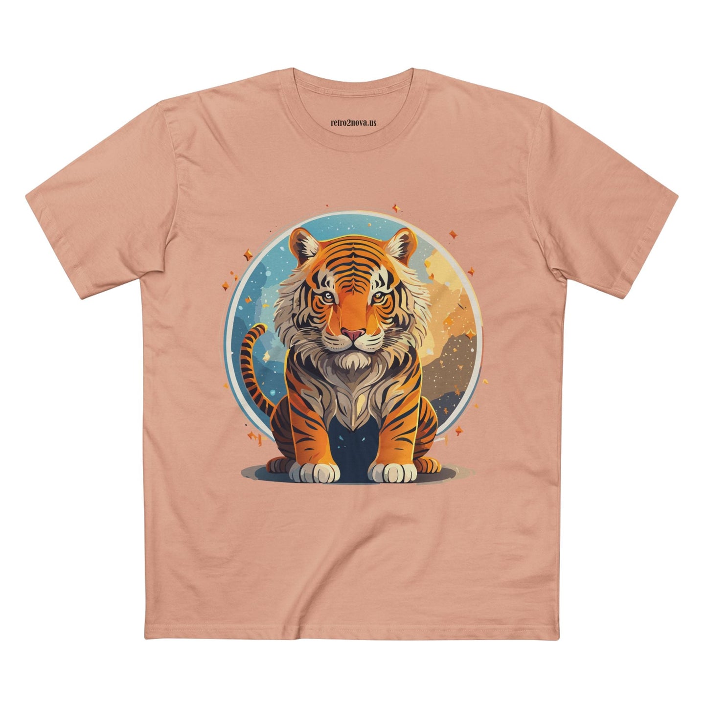 Unisex Premium Cotton Staple Tee With Original Tiger Art Design From Retro2Nova Art Collection For Everyday Comfort