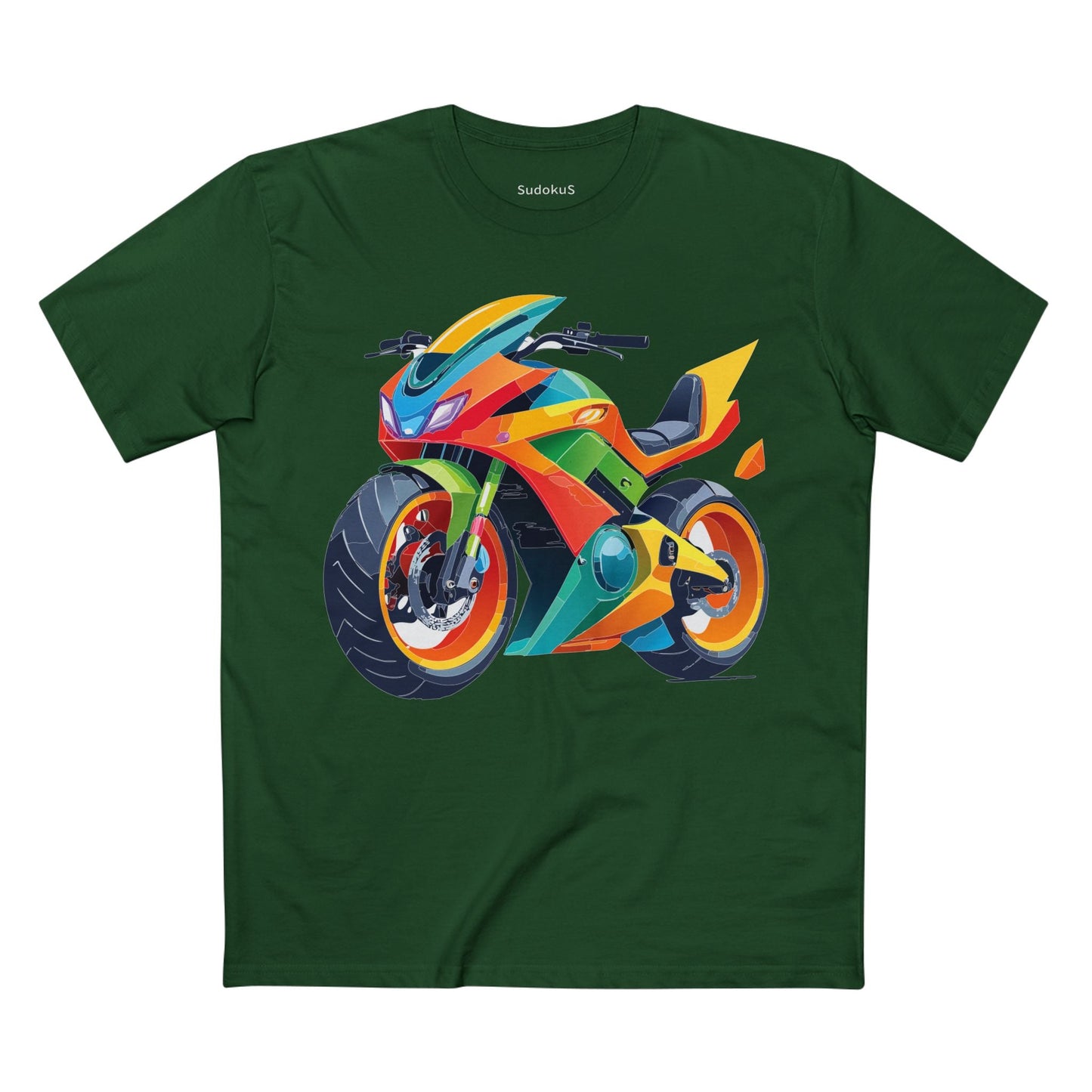 Moto Bike Graphic Unisex 100 Cotton Staple Tee 5