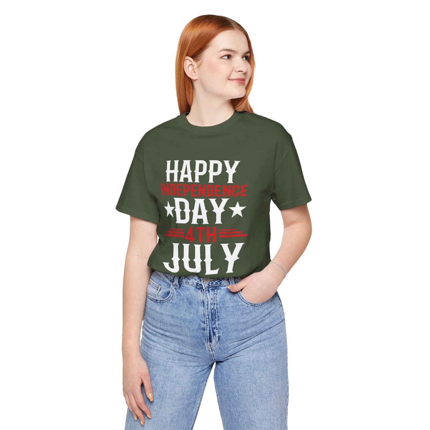 Happy Independence Day Graphic Unisex Cotton T-Shirt 016