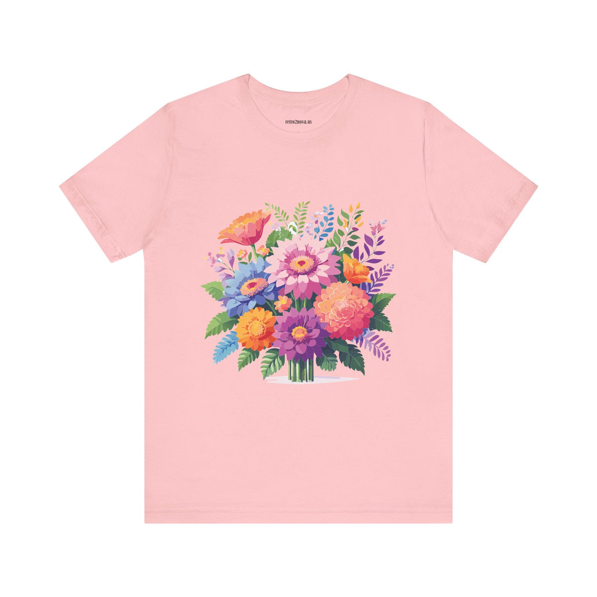 Floral Graphic Unisex Cotton Bella+Canvas Tee with Flowers Design ab15