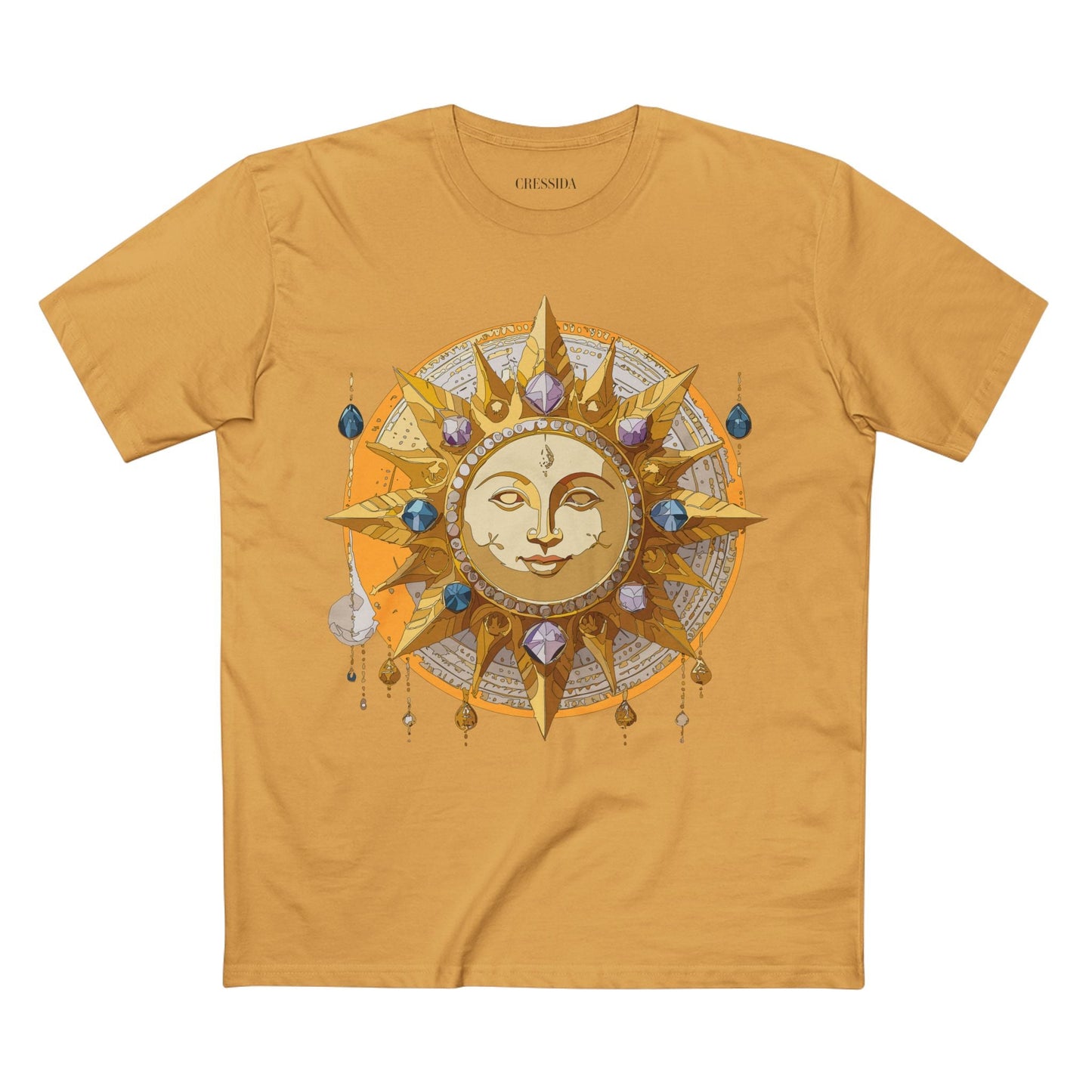 Gold Sun Graphic Unisex 100 Cotton T-Shirt with Golden Art Design 3