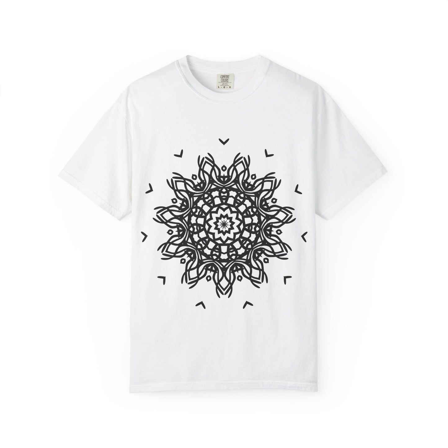 Unisex Garment Dyed Cotton T-Shirt with Mandala Graphic Design
