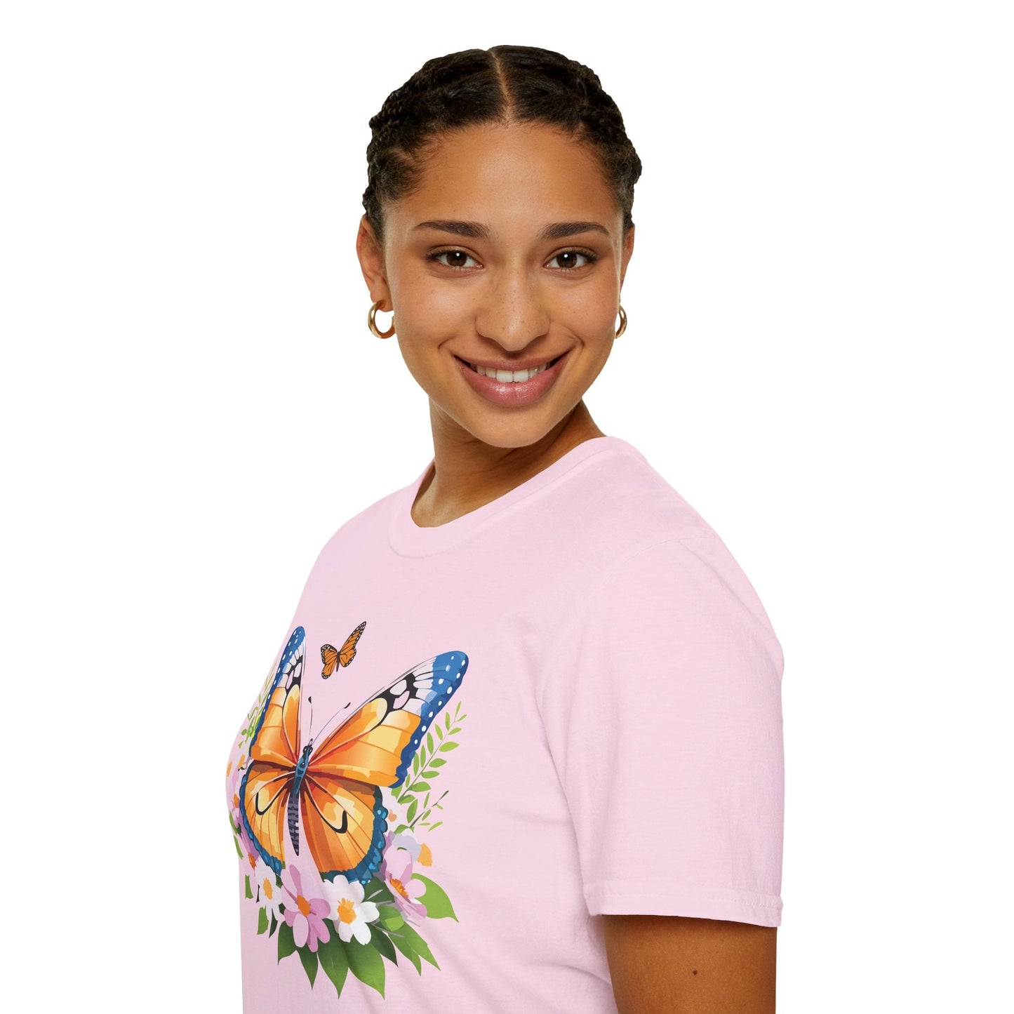 Butterfly Shirt Unisex Cotton Tee Monarch Butterfly Design Gildan Softstyle 64000 Short Sleeve