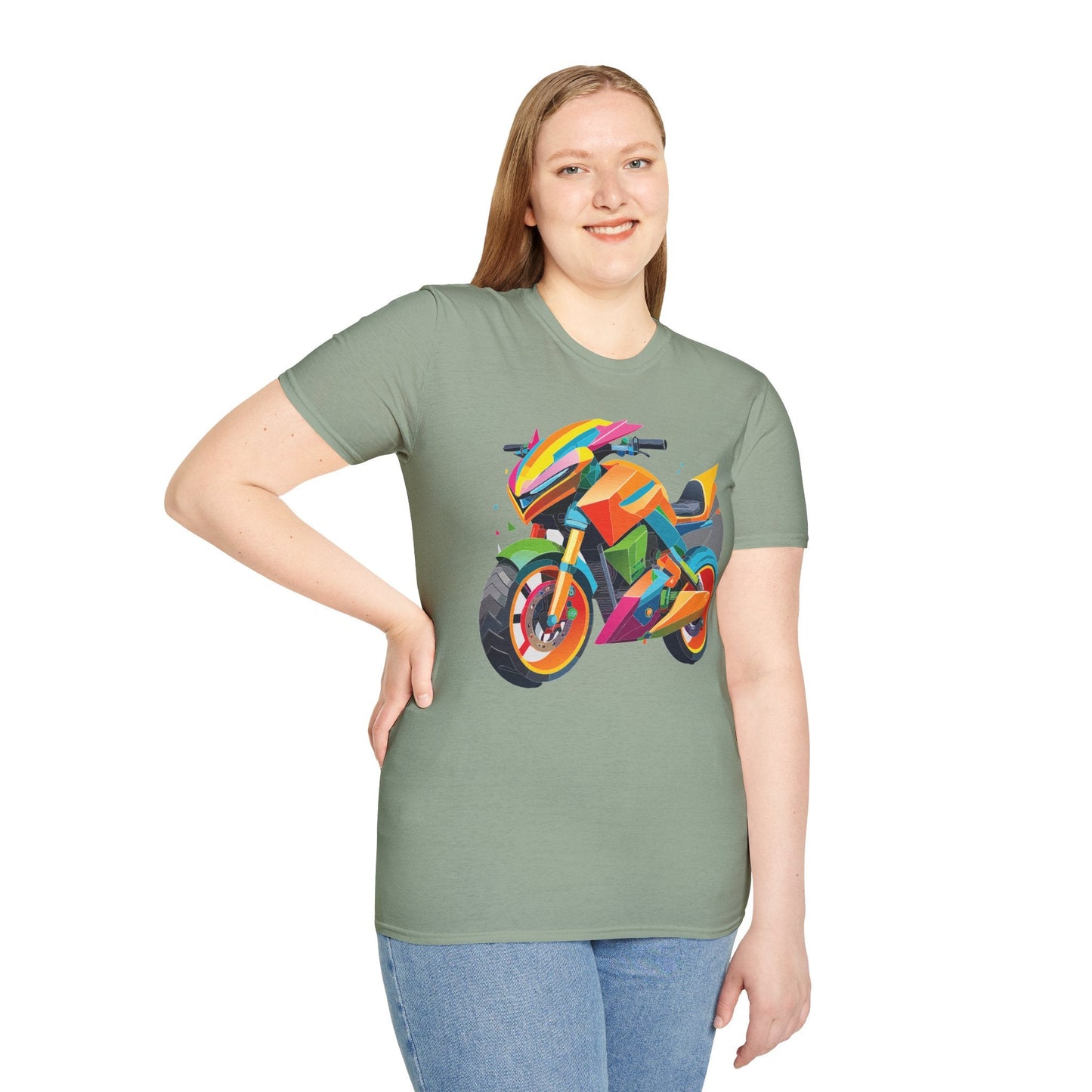 Unisex Bike T Shirt Moto Shirt MTB T Shirt With Art Design Softstyle Cotton Tee For Enthusiasts
