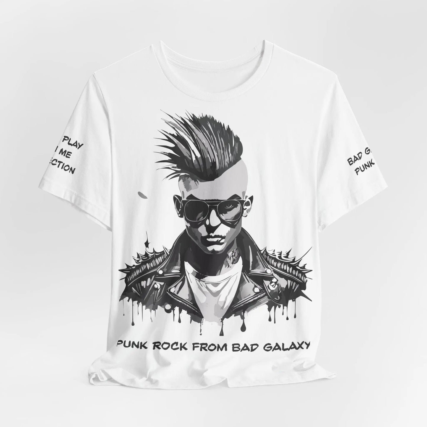 Punk Rock Tee Shirt From Bad Galaxy Made To Order 100 Percent Cotton Eco Friendly Inks
