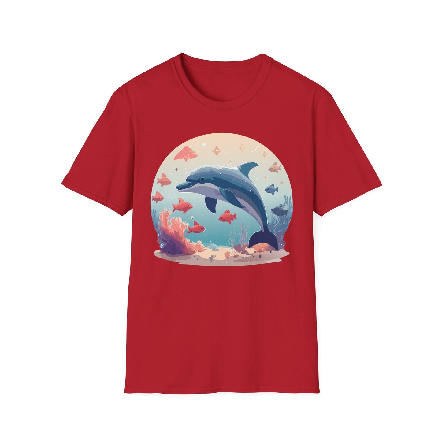Dolphin Shirt Unisex Softstyle Tee 64000 Gildan 100 Percent Ring Spun Cotton For Everyday Comfort