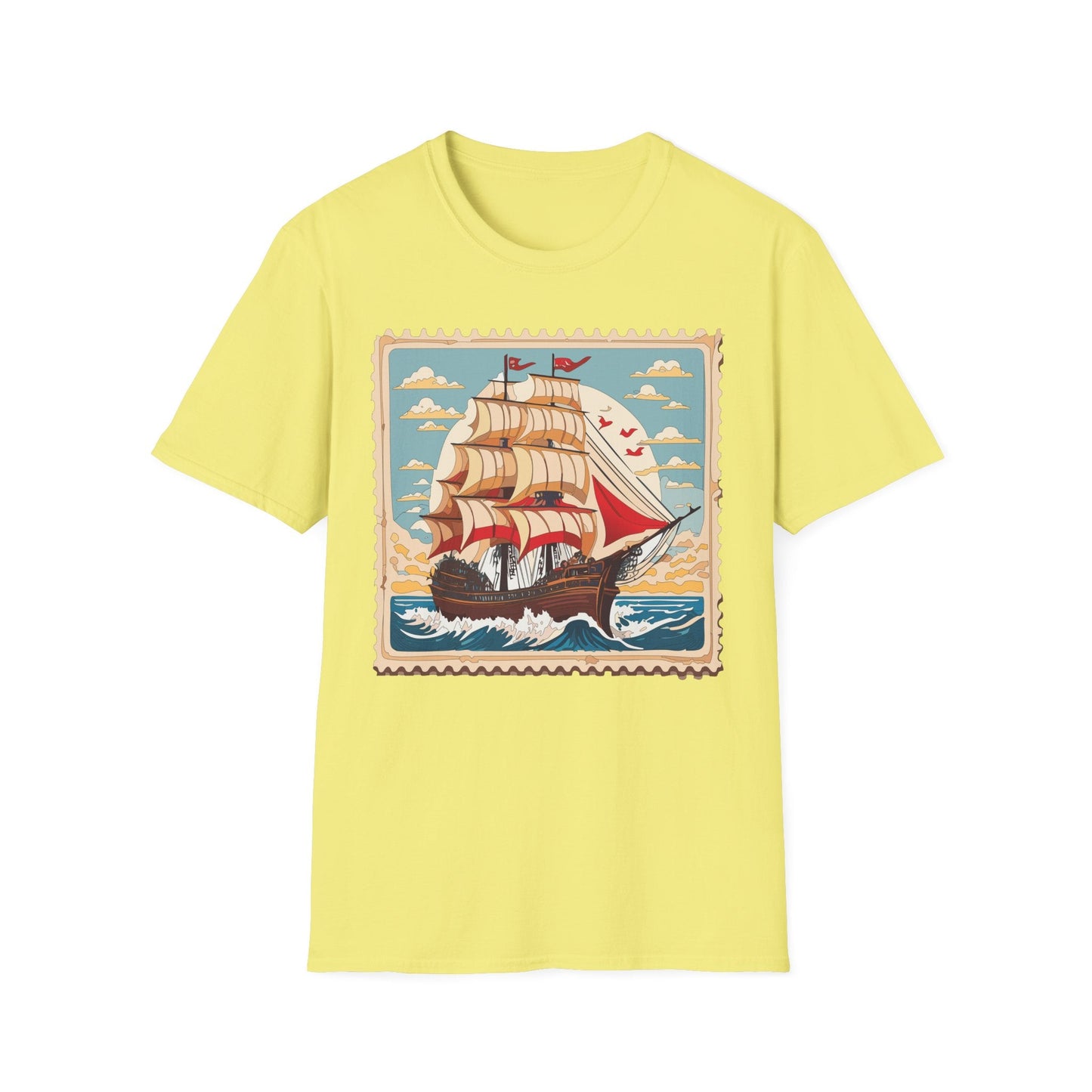 Ship T Shirts Frigate T Shirts Vessel Tee Shirt Unisex Softstyle Gildan 64000 Cotton Tee