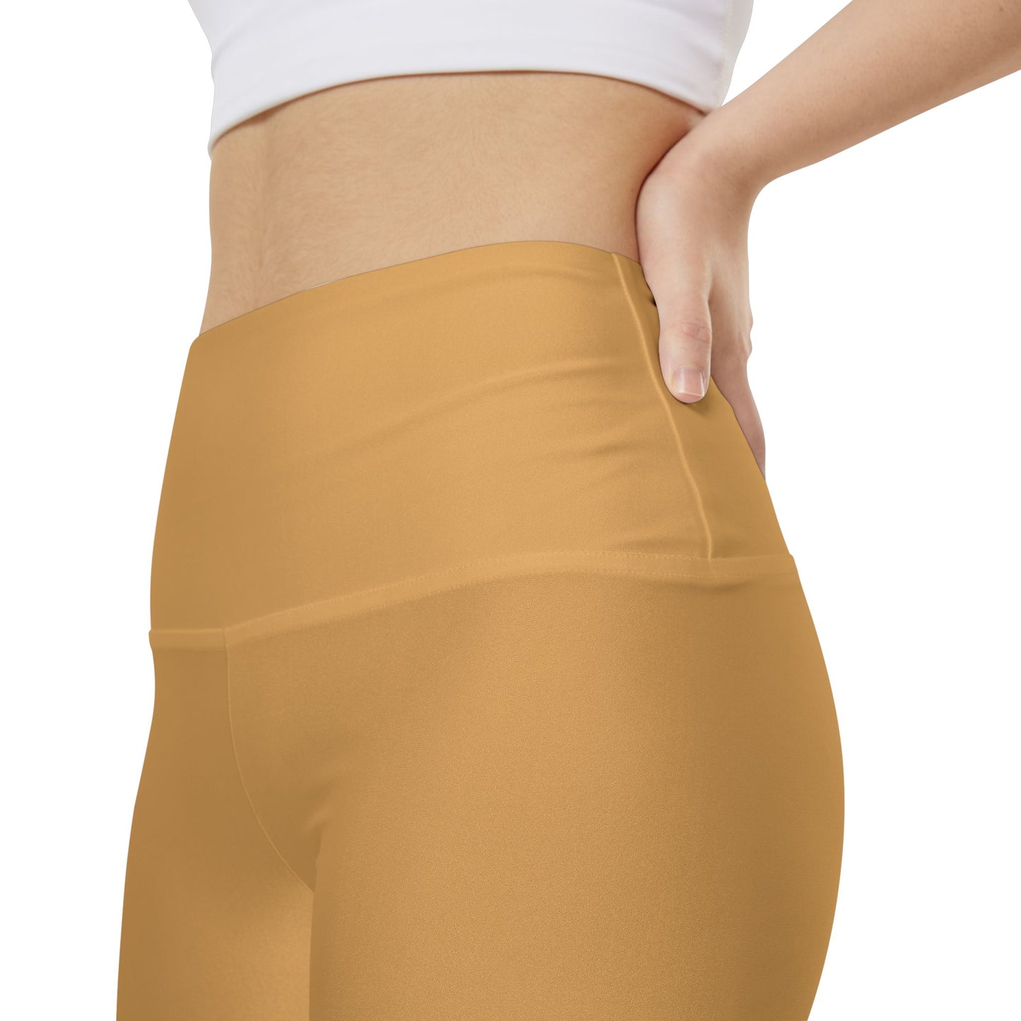 Sunlit Clay Yellow Women's High-Waist Workout Shorts — Solid Mustard Biker Shorts for Gym, Yoga & Everyday Activewear