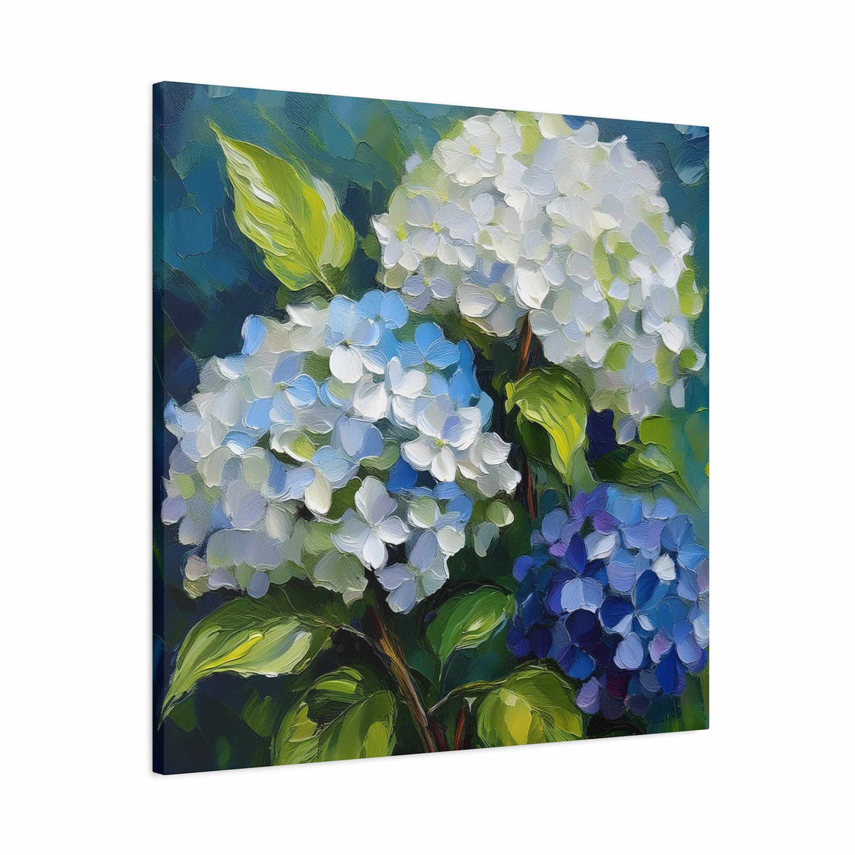 Hydrangeas Print Canvas, Flowers Oil Paint Print 20x20, 24x24, 30x30, 32x32, 36x36, Floral Art Design Print Non-Frame MC-30