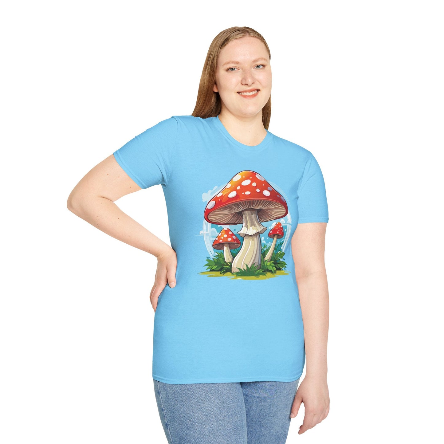 Mashroom Tee Shirt Unisex Funny Mashroom Design 100 Percent Cotton Softstyle Tee