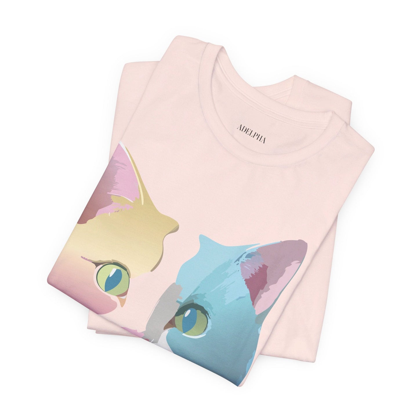 Cat Graphic Tee Unisex Short Sleeve Shirt Vintage Style Adelpha