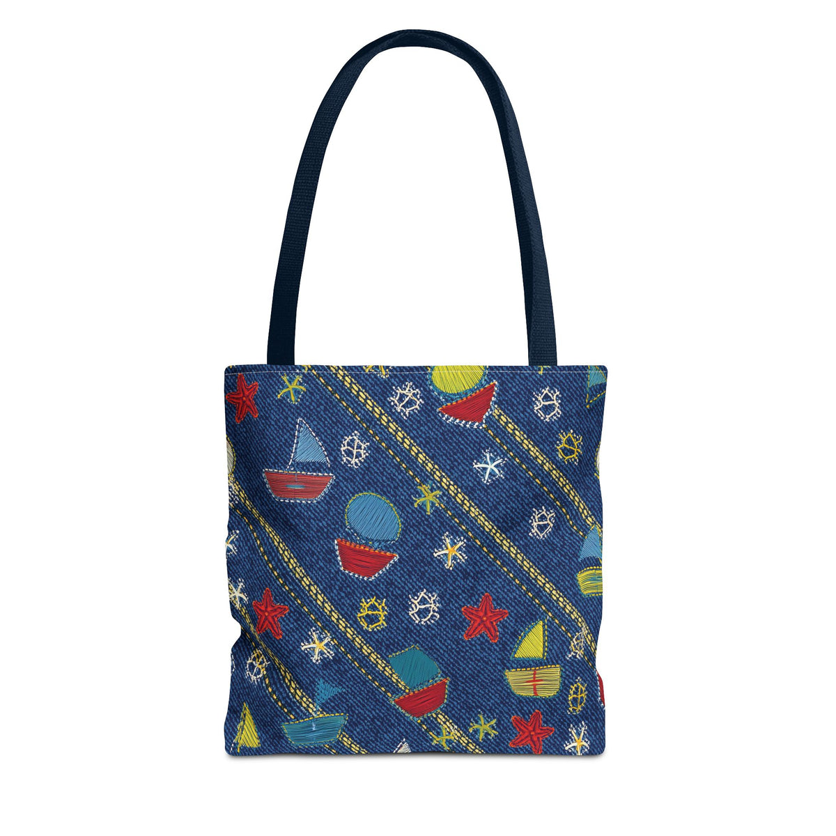 Denim Fabric Imitation Print Unisex Canvas Bag Poly Spun 3 Sizes Tote Bag 182-15