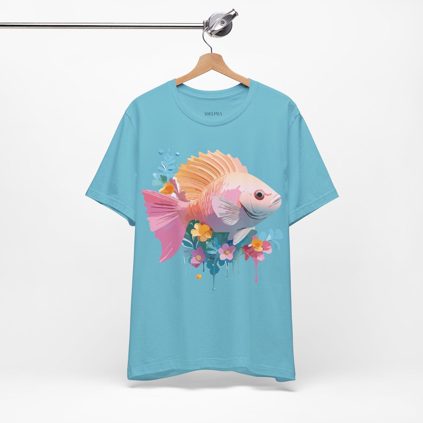 Adelpha Fish Shirt Unisex Graphic Tee With Vintage Inspired Artwork Short Sleeve