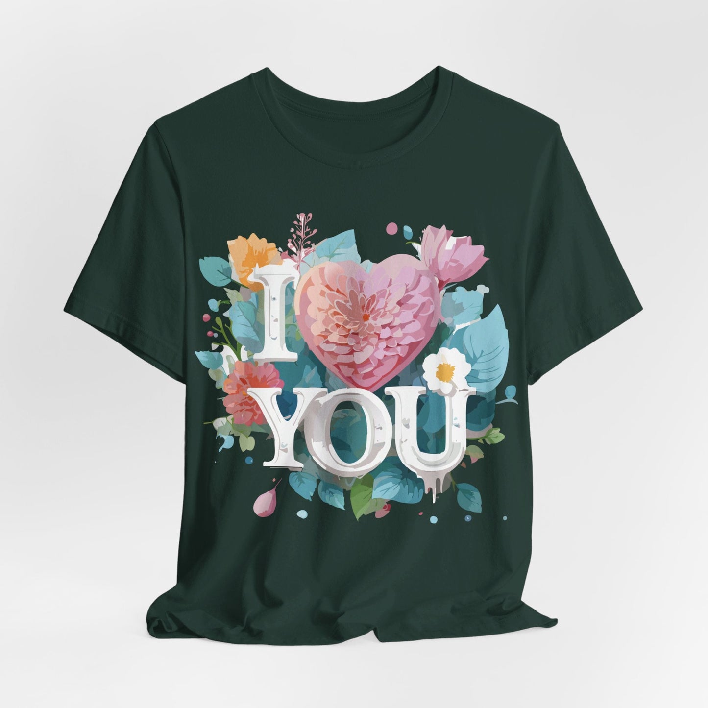 Valentine Day Graphic Unisex 100 Cotton Vintage Artwork with Love and Flower Design Tee 9