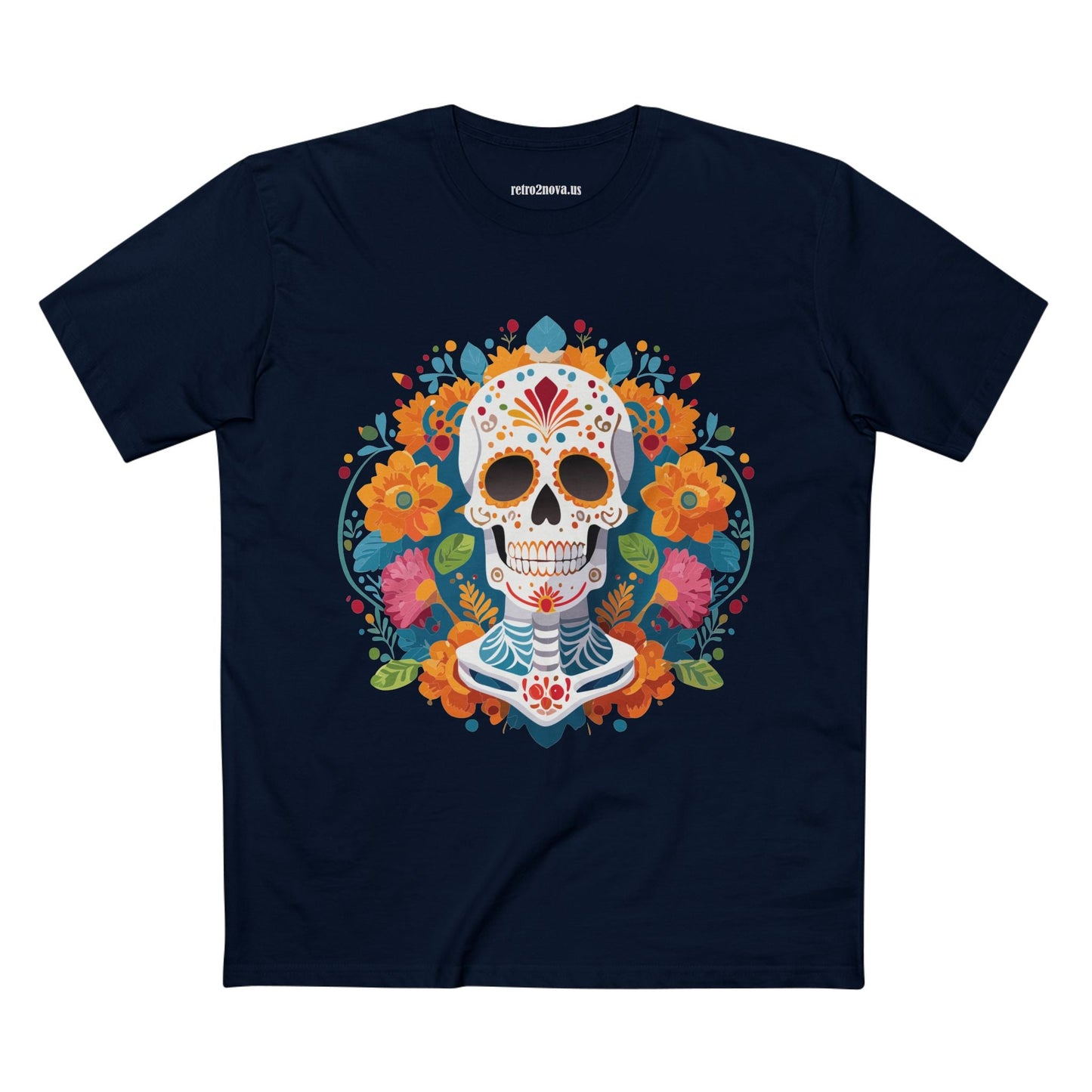 Skull Shirt Unisex Skeleton Tee Premium Cotton Staple With Original Art Design Retro2Nova