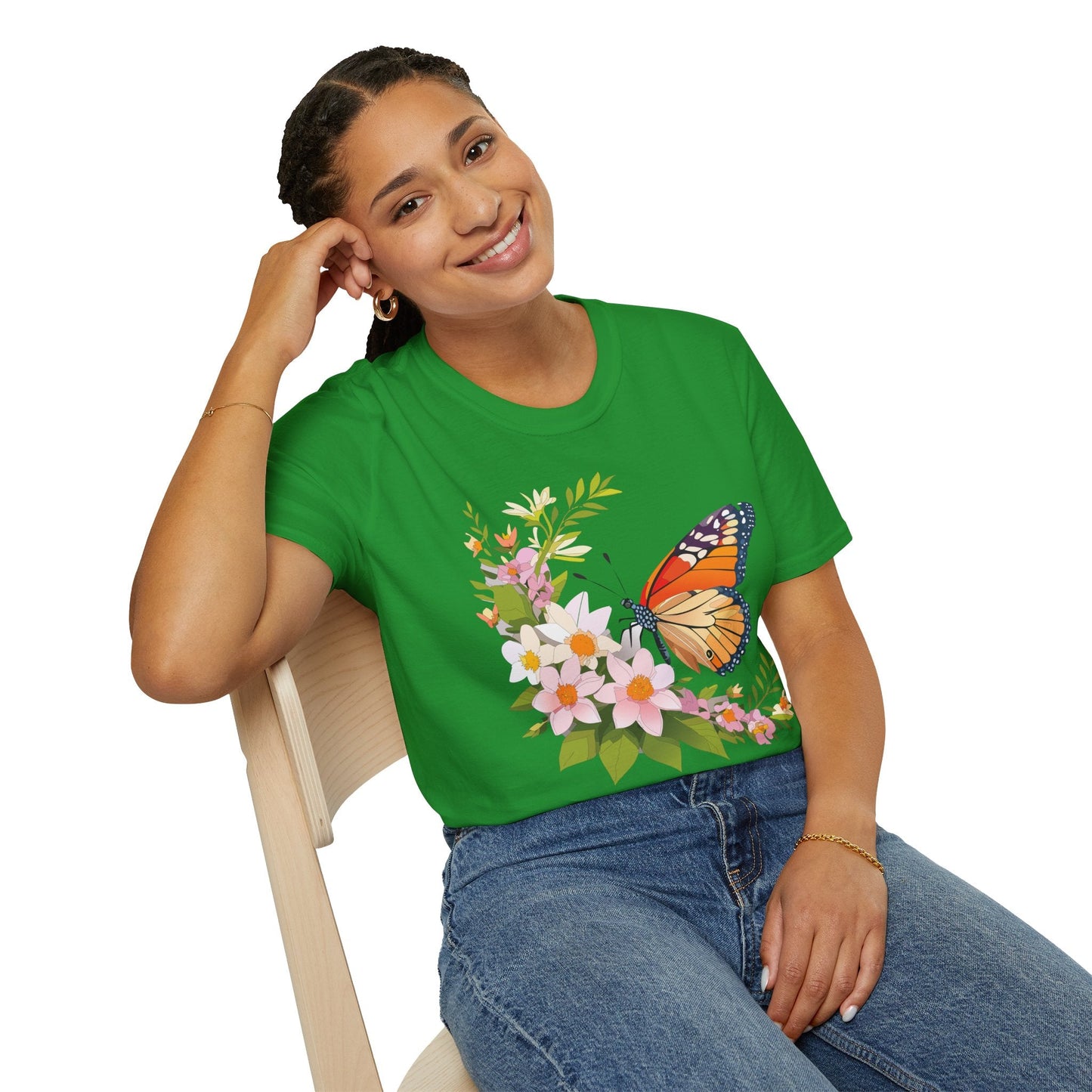 Monarch Butterfly T Shirt Unisex Softstyle Gildan 64000 100 Percent Cotton Tee Breathable