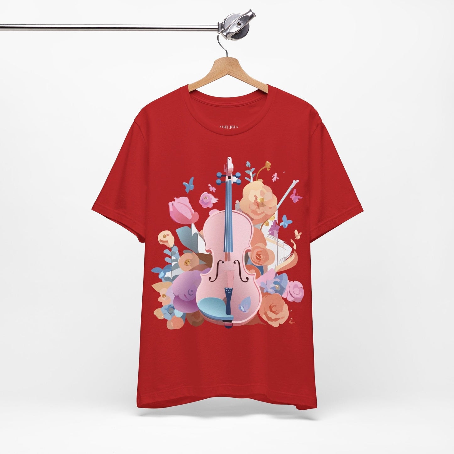 Music Graphic Unisex 100 Cotton Vintage Art with Musical Elements Tee 9