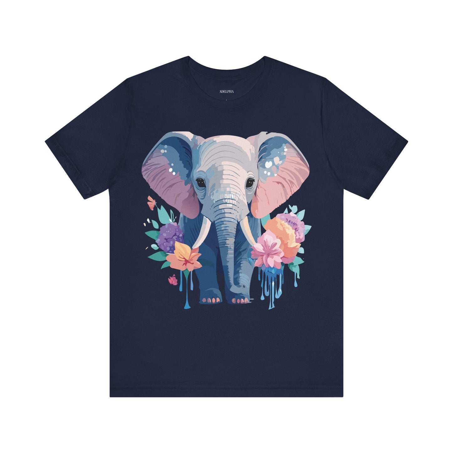 Elephant Graphic T Shirt Unisex Vintage Art Design Tee by Adelpha Short Sleeve Premium