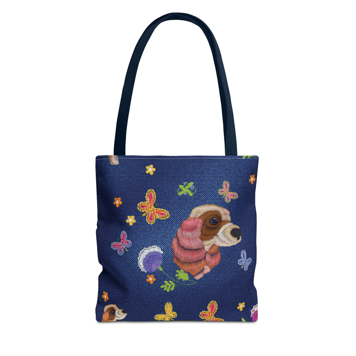Denim Fabric Imitation Print Unisex Canvas Bag Poly Spun 3 Sizes Tote Bag 191-5