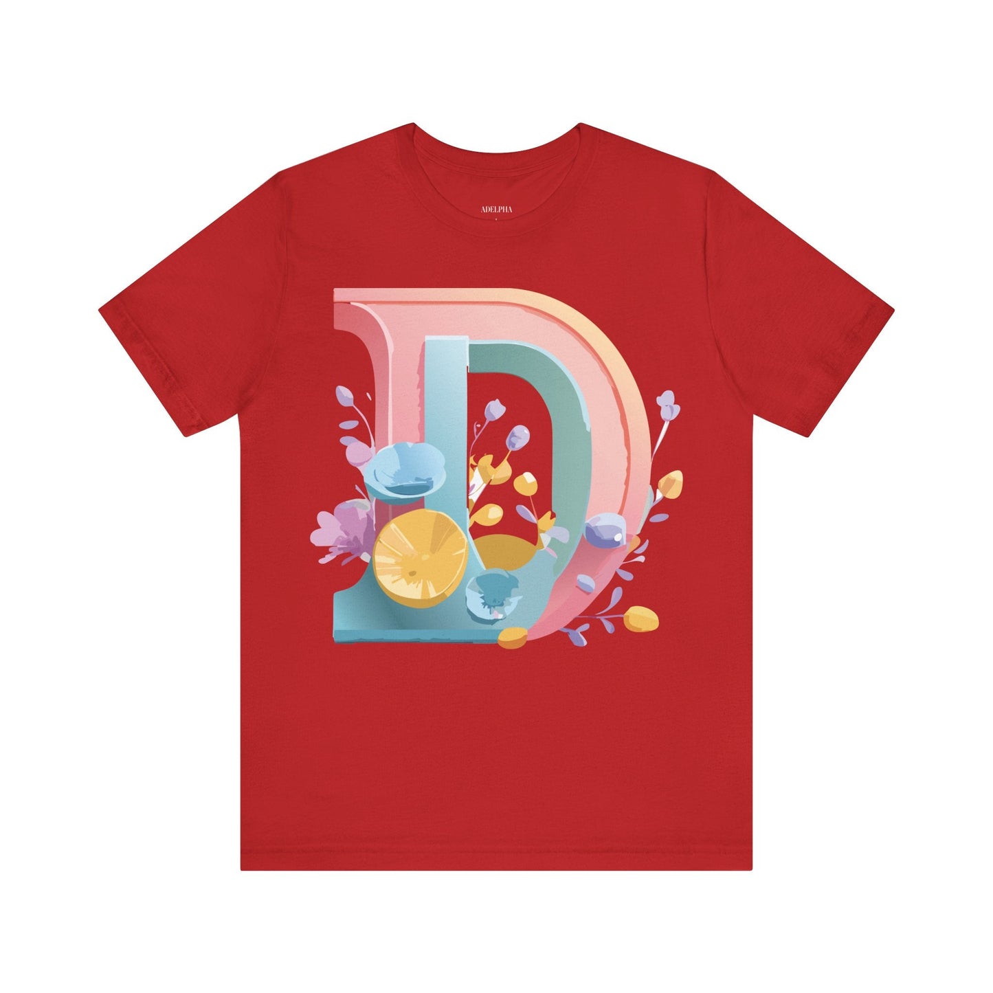 Letter D Unisex Jersey Graphic Tee FromWith Vintage Inspired Artwork Short Sleeve
