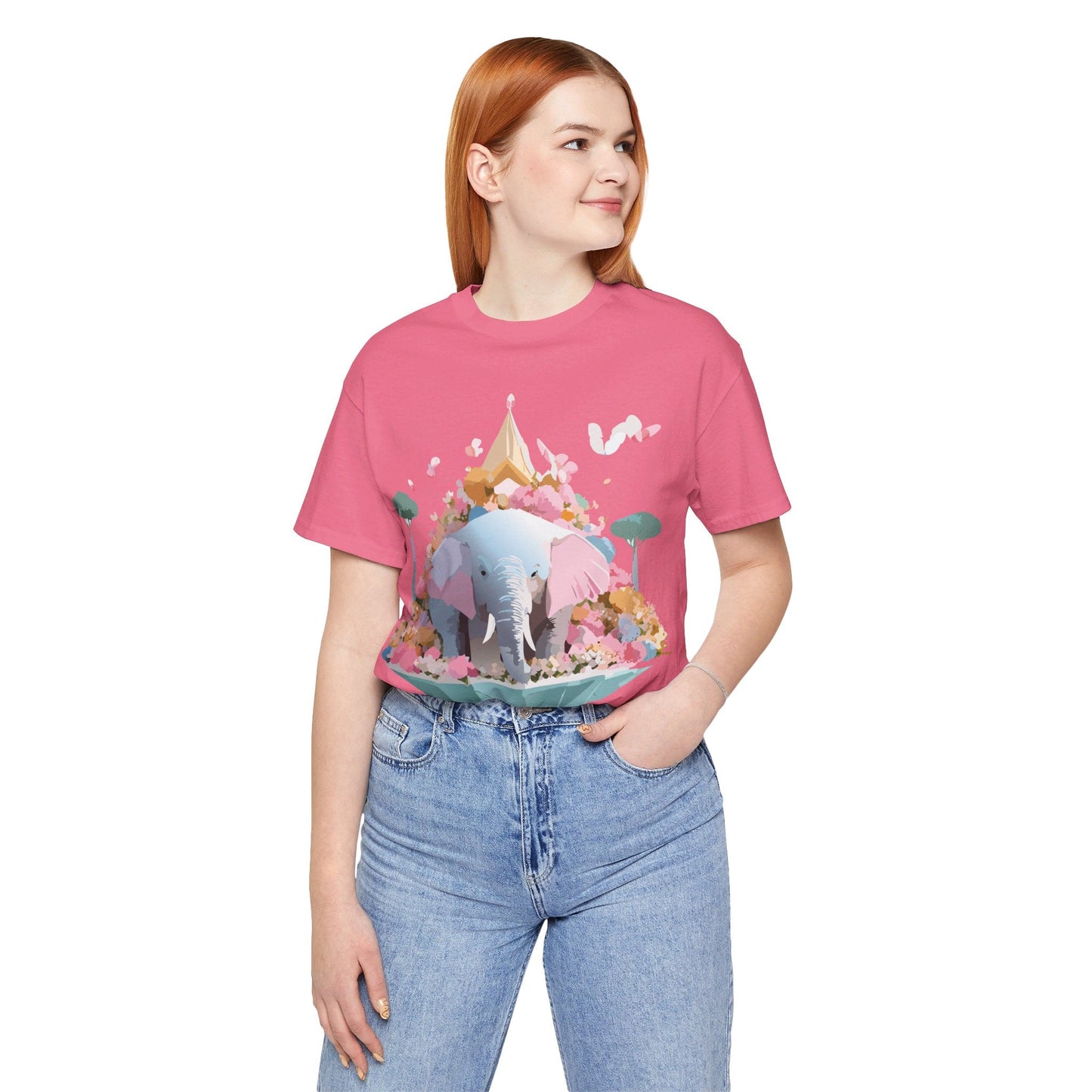 Elephant Graphic Unisex 100 Cotton Jersey Vintage Art Design Tee 19