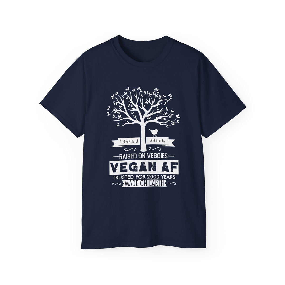 Vegan AF Tree Graphic Tee | Raised on Veggies, 100% Natural Shirt