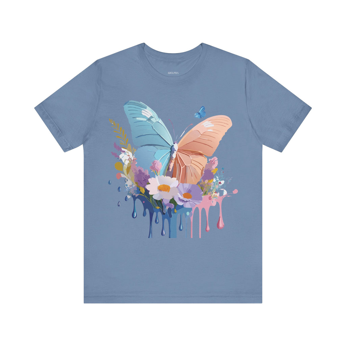 Butterfly Graphic Unisex Cotton Bella+Canvas Tee with Art Design n97