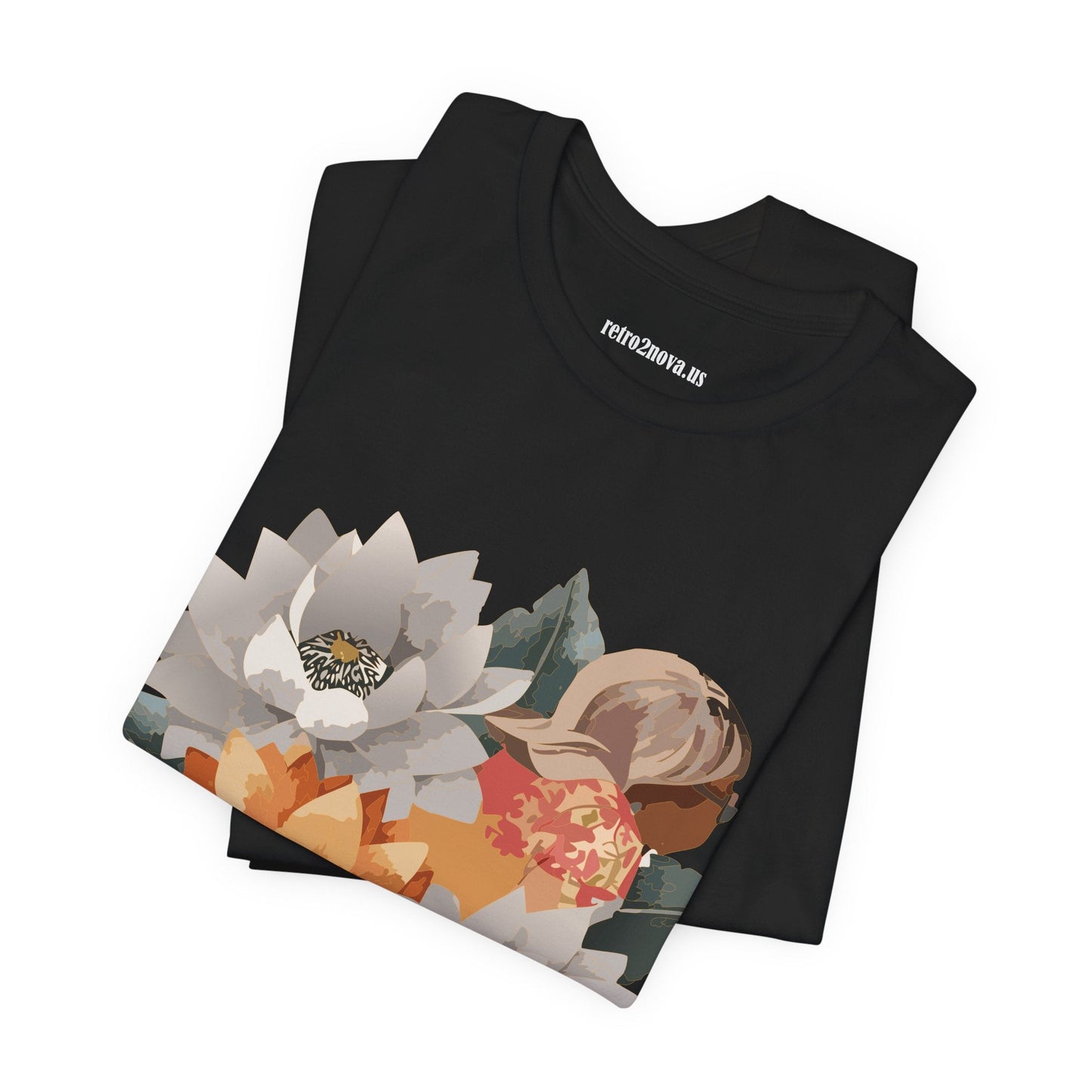 Retro2Nova Flowers Shirt Floral Shirt Unisex Floral Tee Lightweight Breathable Jersey