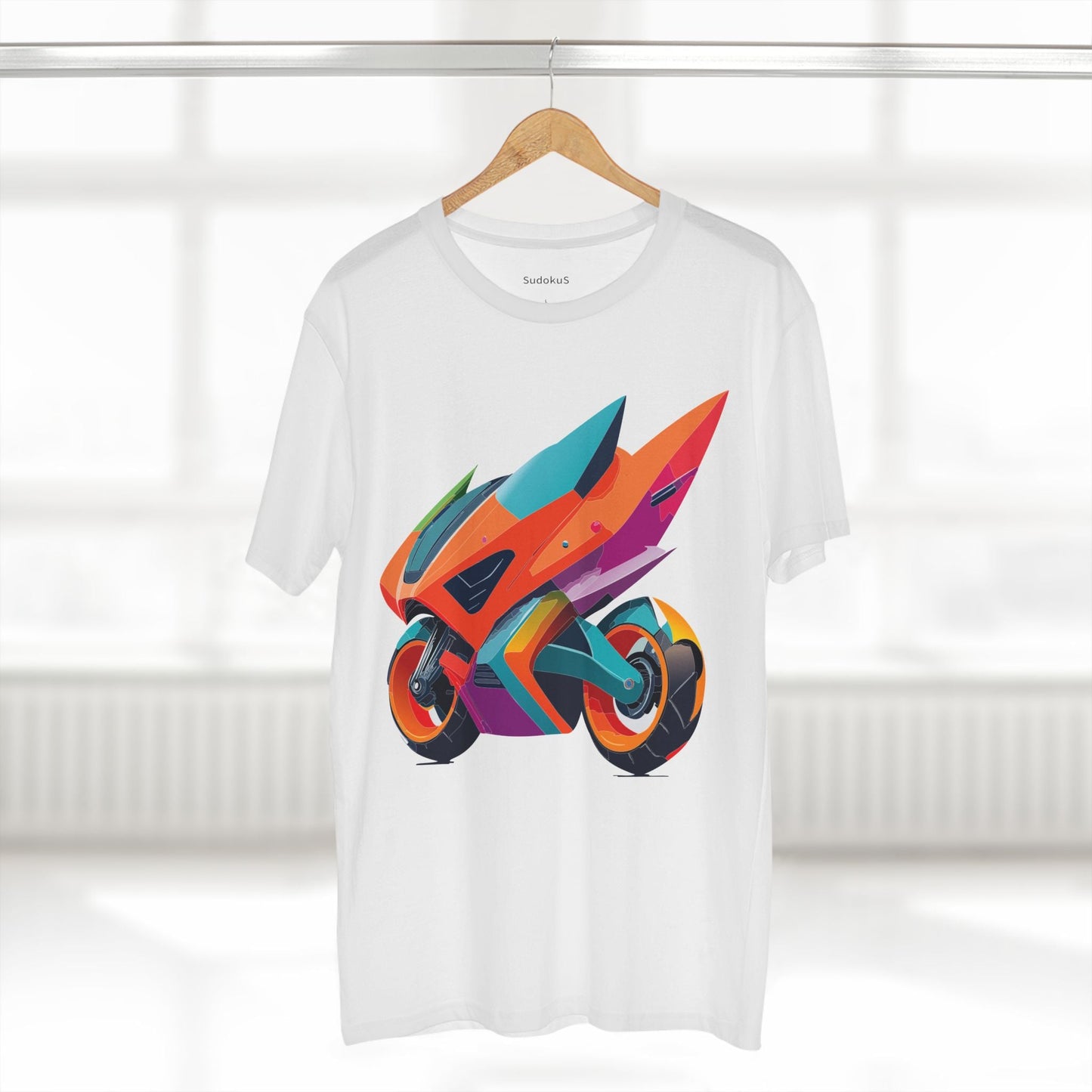 Moto Bike Graphic Unisex 100 Cotton Staple Tee 2