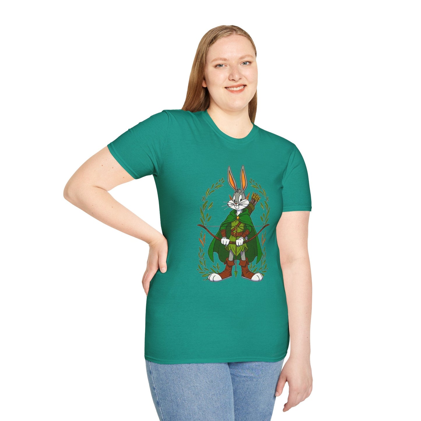 Cartoon Bunny Graphic Unisex Cotton Animal Animation Artwork Design Tee 46
