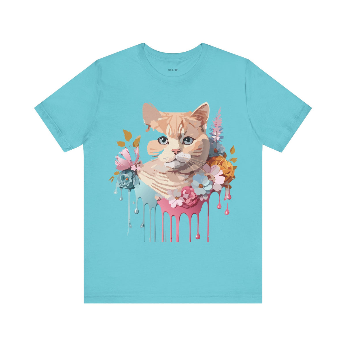 Cat Graphic Unisex Cotton Bella+Canvas Tee with Art Animal Design e202
