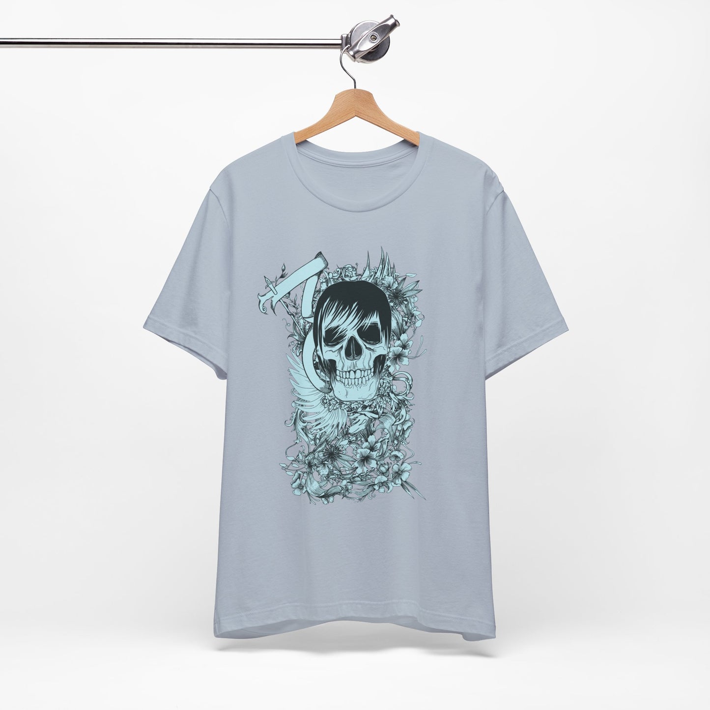 Sky Skull Graphic Design Tee, Skull Shirt, Vintage Tees, Art Design T-Shirt, Vintage Graphic Tee, Art Shirts with Skulls
