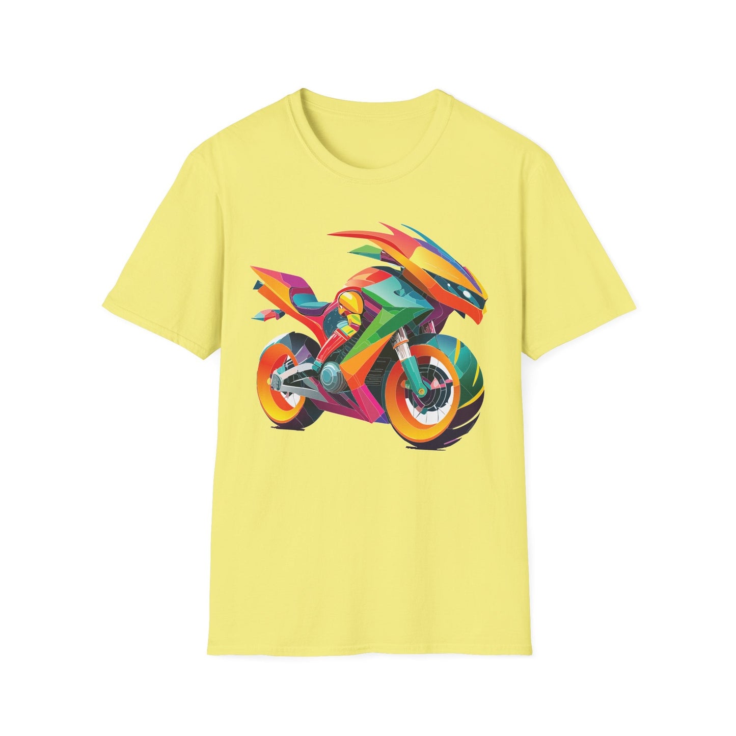 Unisex Bike T Shirt With Motorcycle Artwork Premium Cotton MTB Tee Softstyle 64000