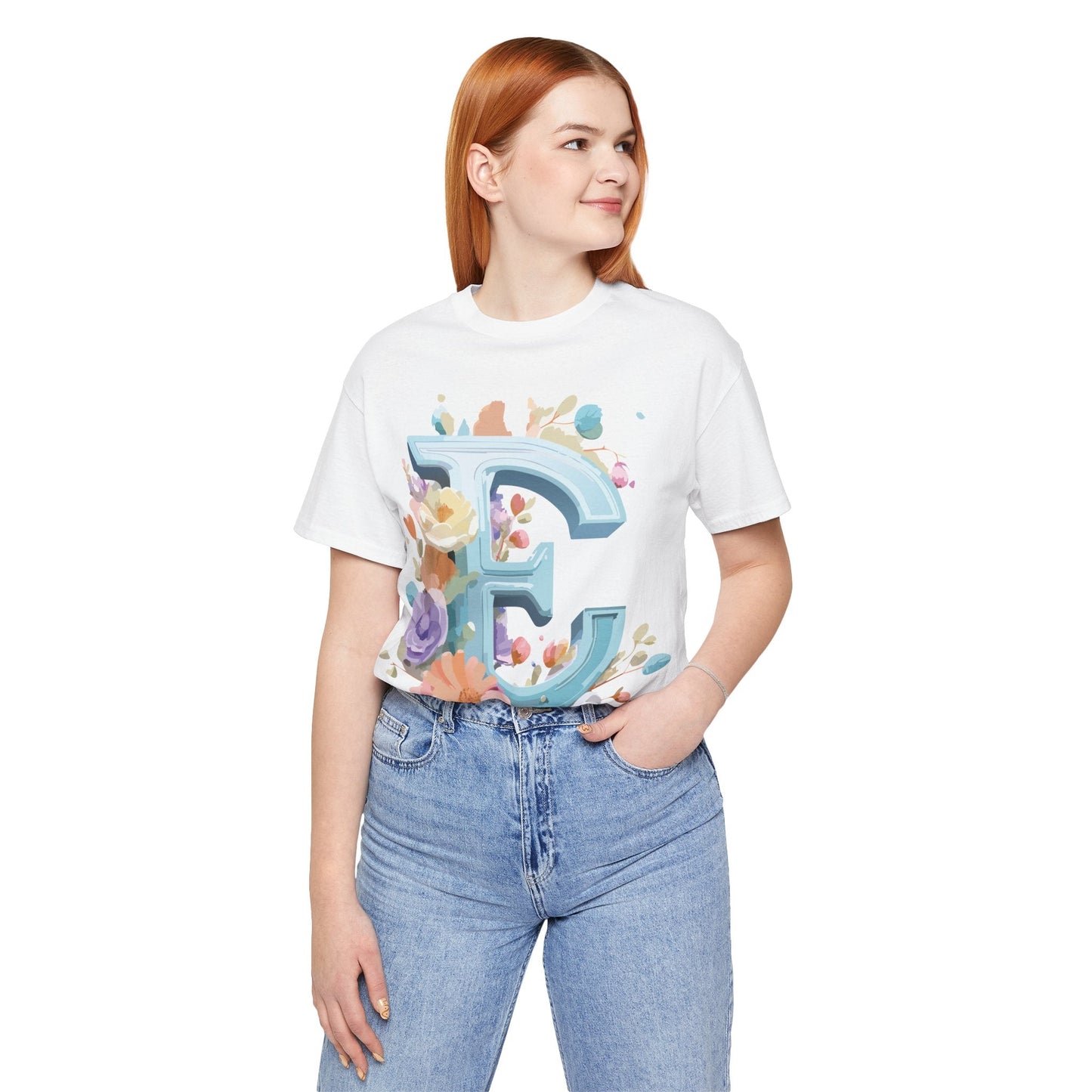 Unisex Letter E  Graphic Tee Featuring Vintage Inspired Artwork Collection