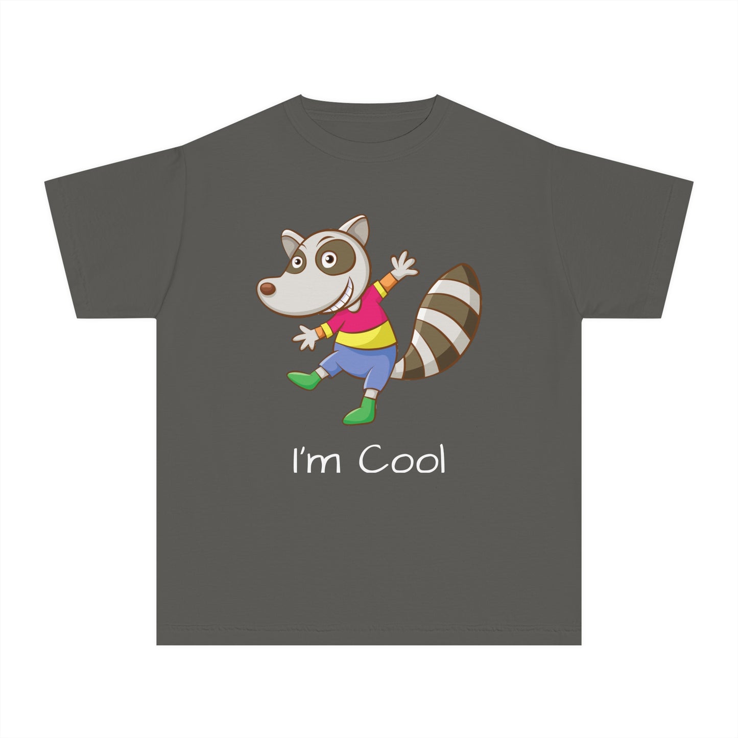 Youth Tee Shirt with Cool Raccoon